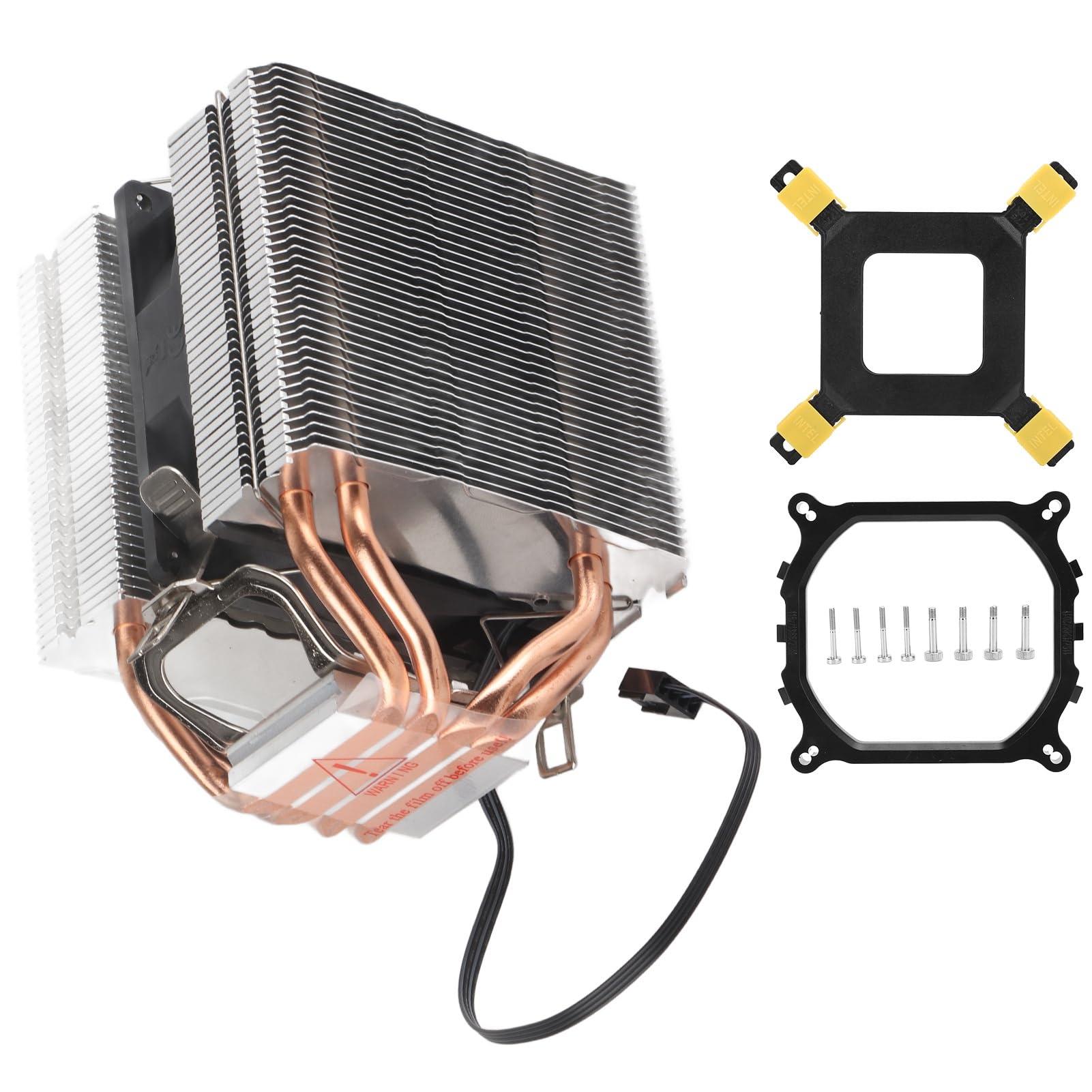 Bewinner Dissipatore CPU con 4 di Calore per LGA2011 1366 1150 1151 1155 1156, Dissipatore di Calore a Doppia Torre in Alluminio con Ventola PWM da 9 Cm, Kit di Raffreddamento CPU per Dissipazione del