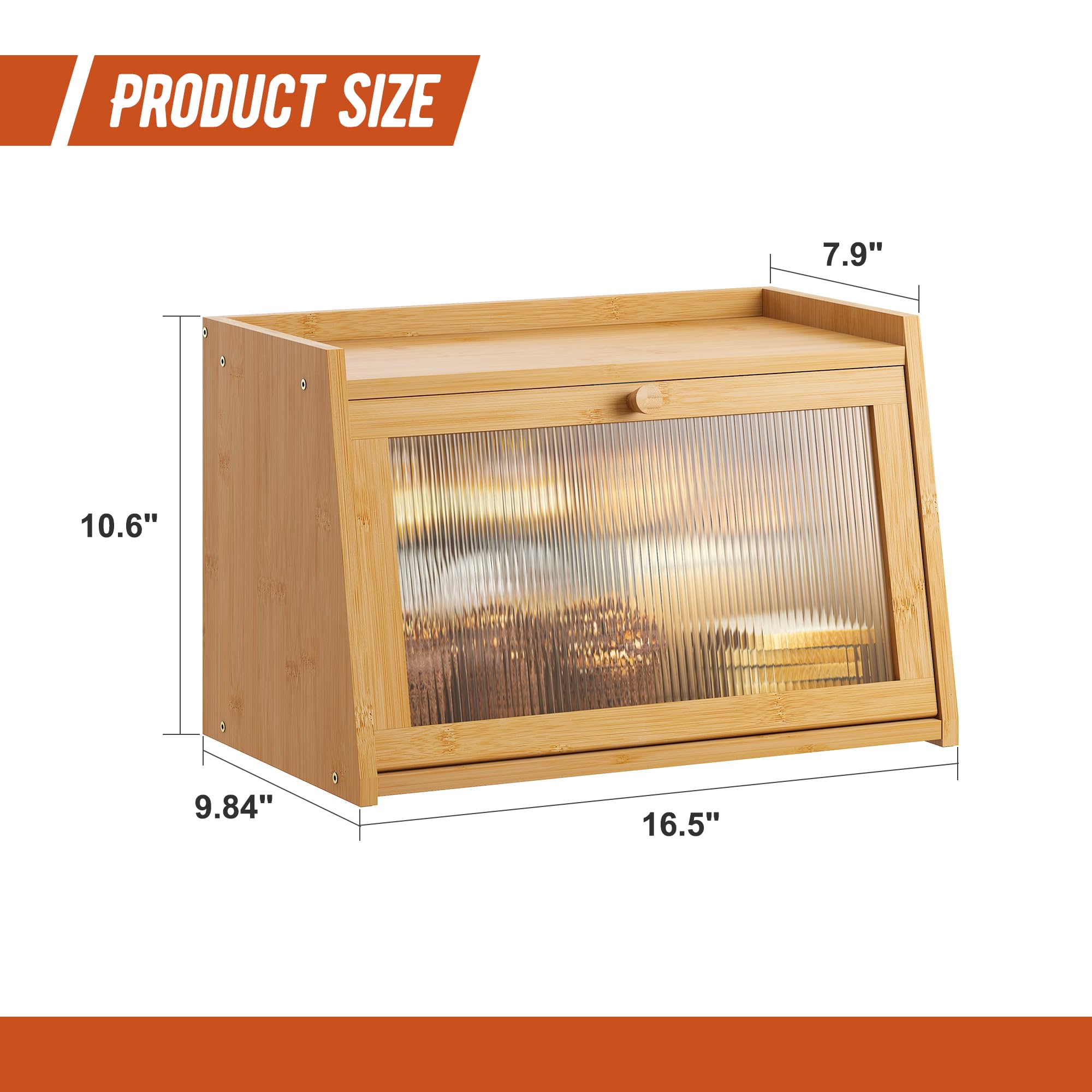 Bamboo Bread Box - Fresh Bread Storage -7 Bamboo Bread Box - Fresh Bread Storage -7