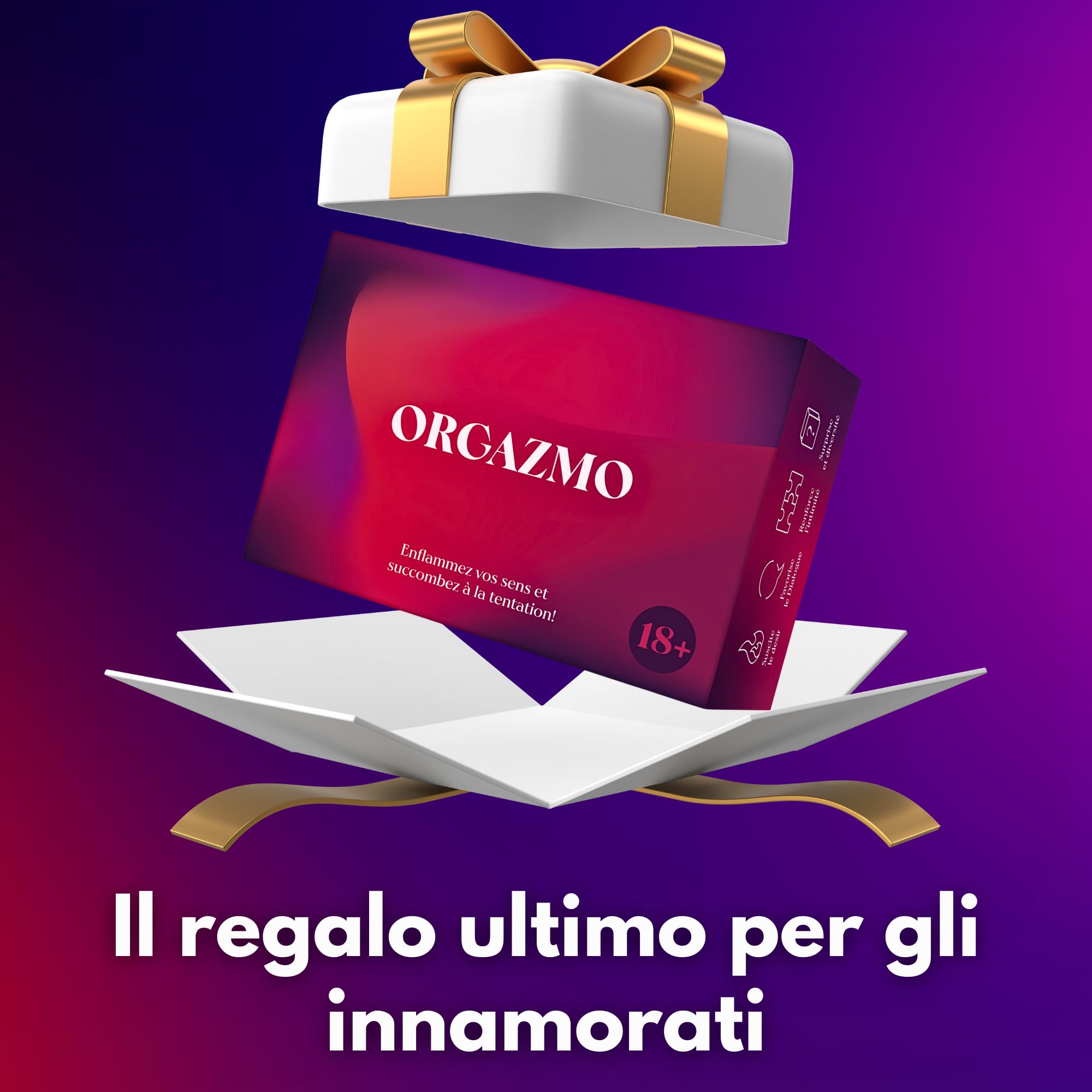 Oh Happy Games - Orgazmo - Gioco di Carte per Coppie - 200 Carte, 4 Livelli di Sensualita - Gioco da Tavolo Adulti - Regalo di Coppia Originale - Intimita, Connessione e Divertimento