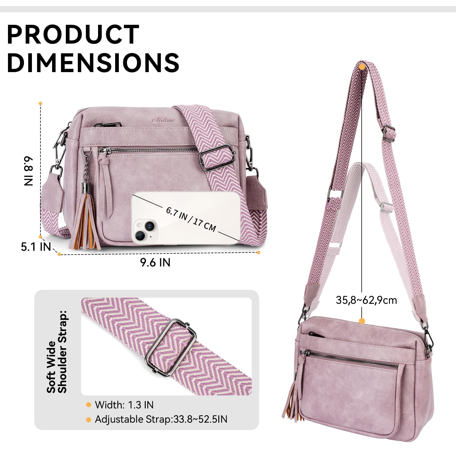 YOVIEE Crossbody Bags for Women Trendy Leather Crossbody Purse Shoulder Handbags Butterfly Design — view 3