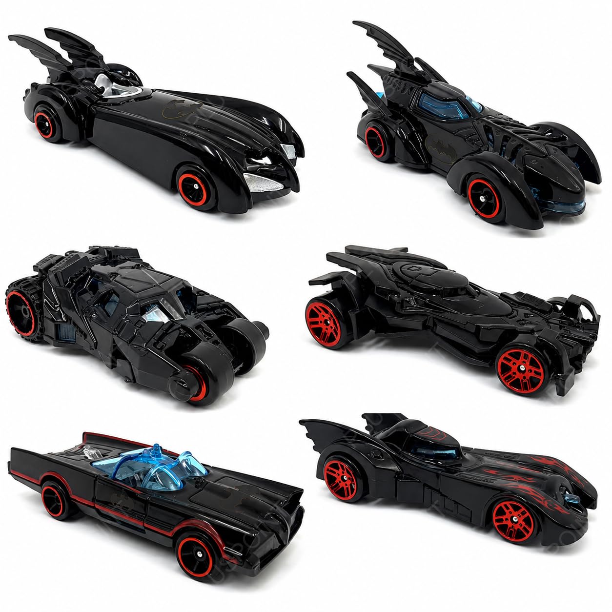 PLUSPOINT Black Super Hero Metal Cars Set Push N Go 6 Pc Vehicles, Racing Cars Play Set for Toddlers,Boys Die-Cast Car Set, Cake Decorations Topper Birthday Gift(Bat 6pc)-image-2