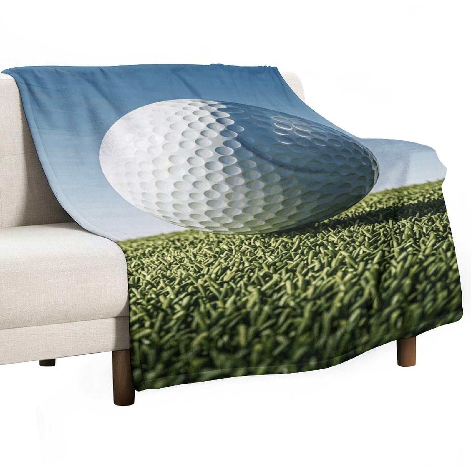 Couverture en flanelle de golf aux finitions soignées pour lit et canapé élégant