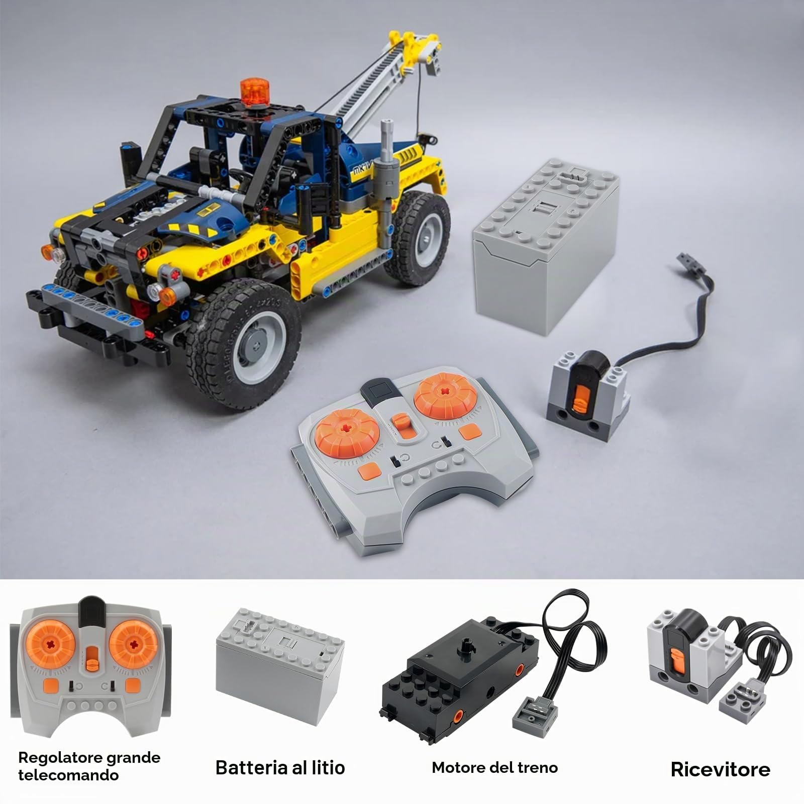 Power Functions Set di Motori Elettrici con Telecomando Scatola Della Batteria Compatibile con Molti Modelli Fai da Te Accessori per la Modifica Delle Ferrovie