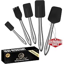 Gourmet Easy 5pcs Kitchen Utensils Set with Stainless Steel Handles - Black