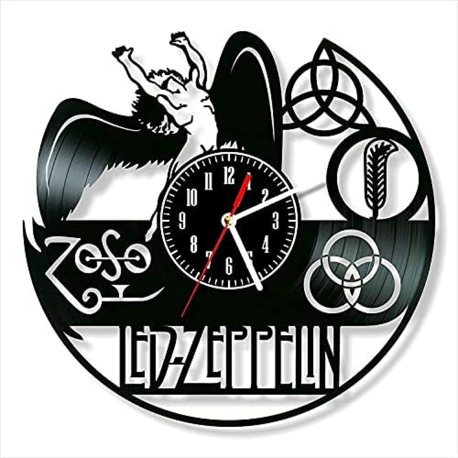 AVJERA Led Zeppelin Vinyl Wall Clock Vinyl Record Retro Wall Clock Birthday New Year Christmas Birthday Gift Personality Creative Home Design