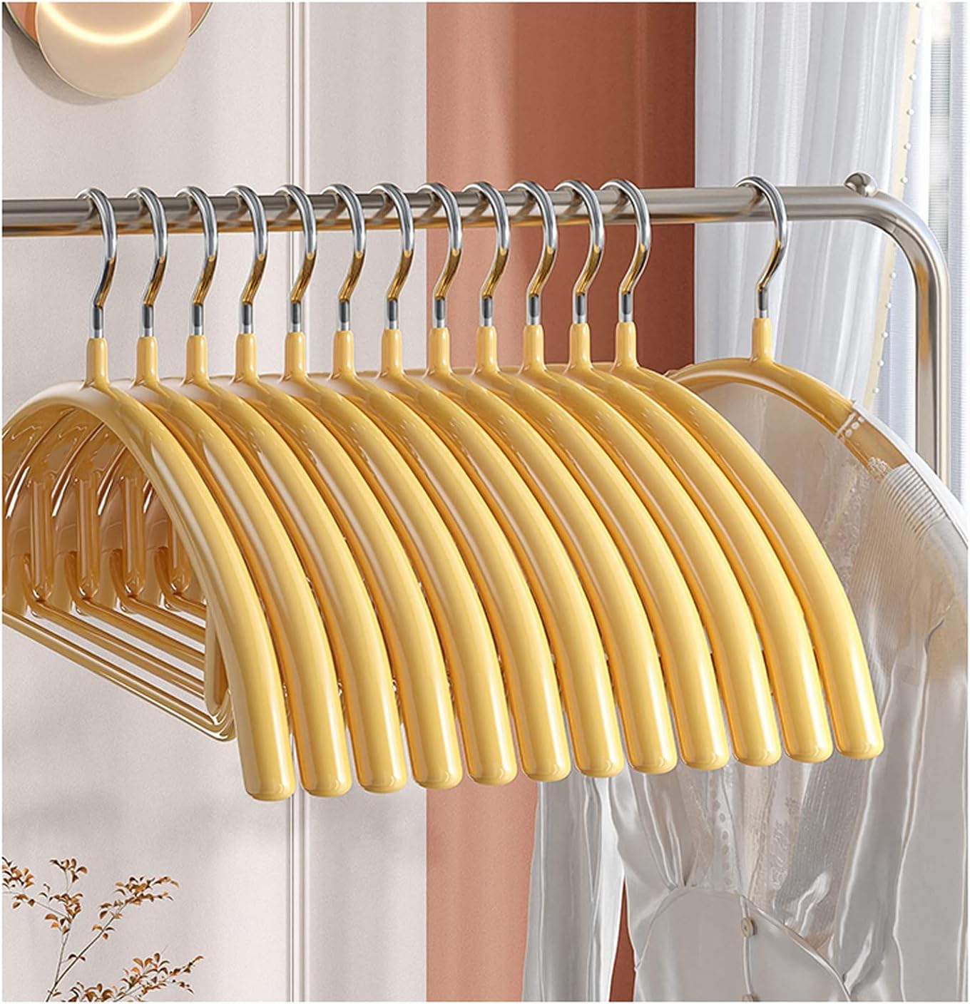 Coat Hanger Suit Hanger Non-Slip Hanging Corner Seamless Household Light Luxury Hanger Hanger Anti-Skid Rack Hook Clothes 20 Packs Clothes Hanger (Color : Pink)