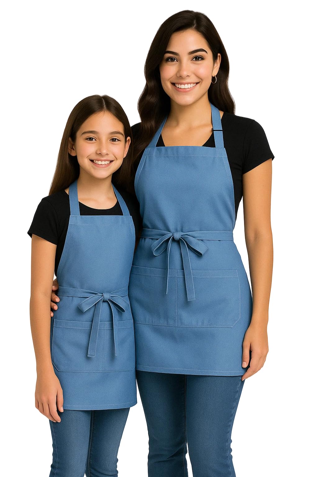 Didart Handmade Delantal Cocina Mujer - Pack 2 unidades. Niña y Niño - 3 Bolsillos. Camarera Cocinera.Mandil cocina mujer.