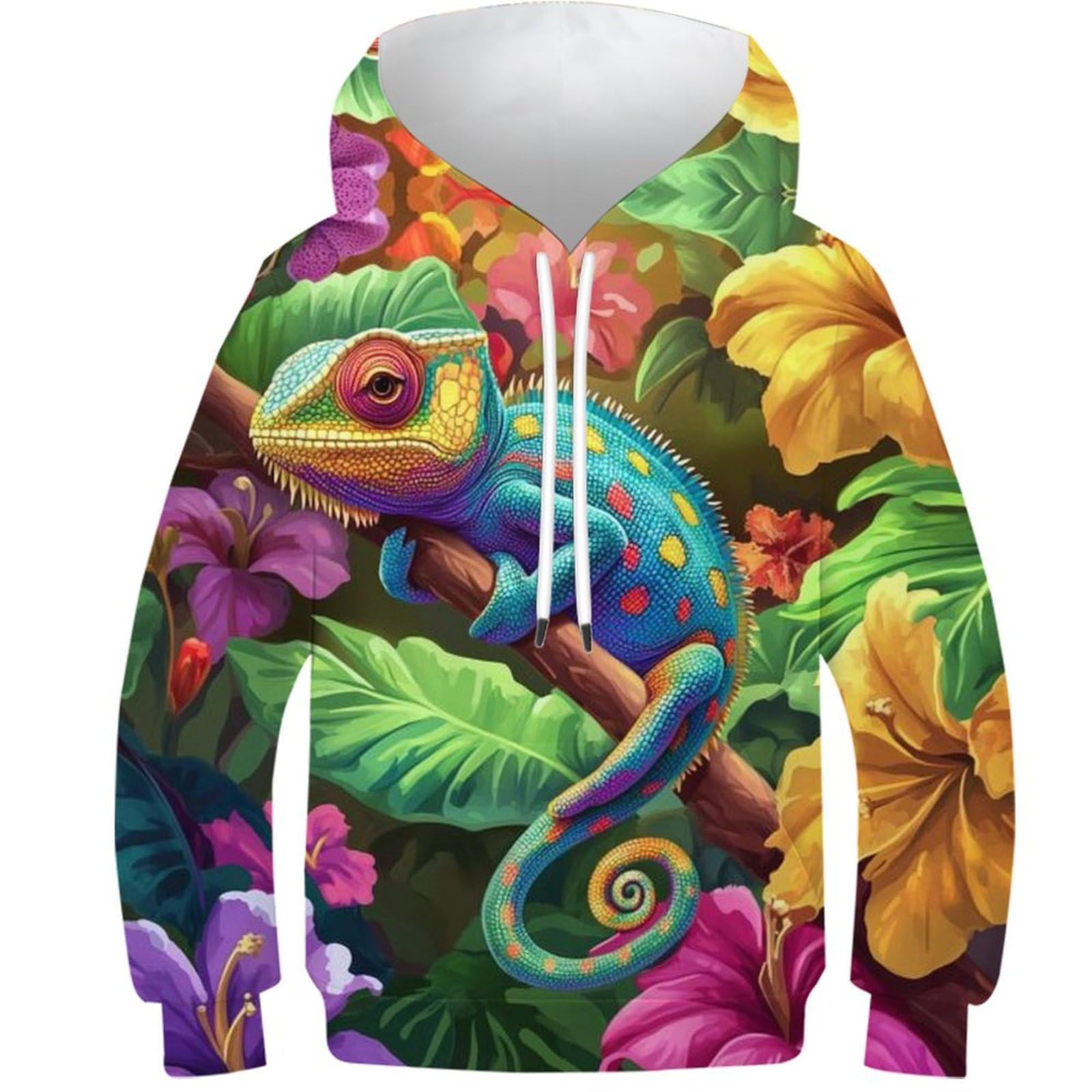 Sweat à capuche 3D caméléon pour ado de 11 à 13 ans - 8