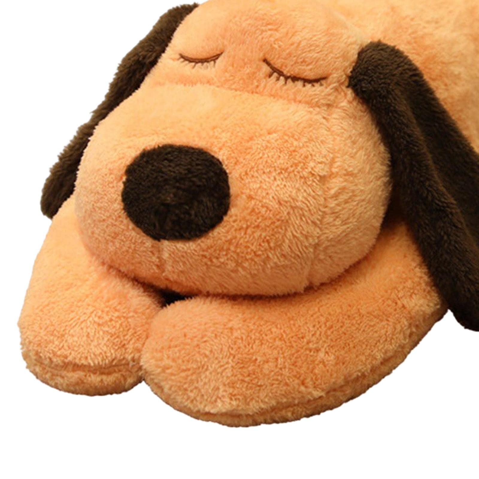 Almohada Larga de Peluche Perro Tira Suave Muñeco Cojín Acompañante de Sueño Regalo para Novia Adecuada para Cumpleaños Decoración de Hogar Dormitorio, beige 110cm