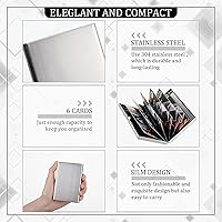 Vista 6 de Soporte para tarjetas de crédito, fundas protectoras de bloqueo RFID, cartera de metal para tarjetas de crédito, soporte para tarjetas de visita