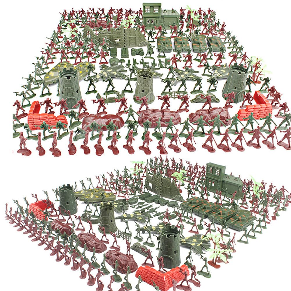 Mini Soldaten Figuren Spielzeug Set Armee Spielzeug Paket Soldier Spielset Armee Actionfiguren Militär Modell Militär Toy Plastik-Soldatenfiguren Spielzeug Militärspielset für Kinder 290Teilig