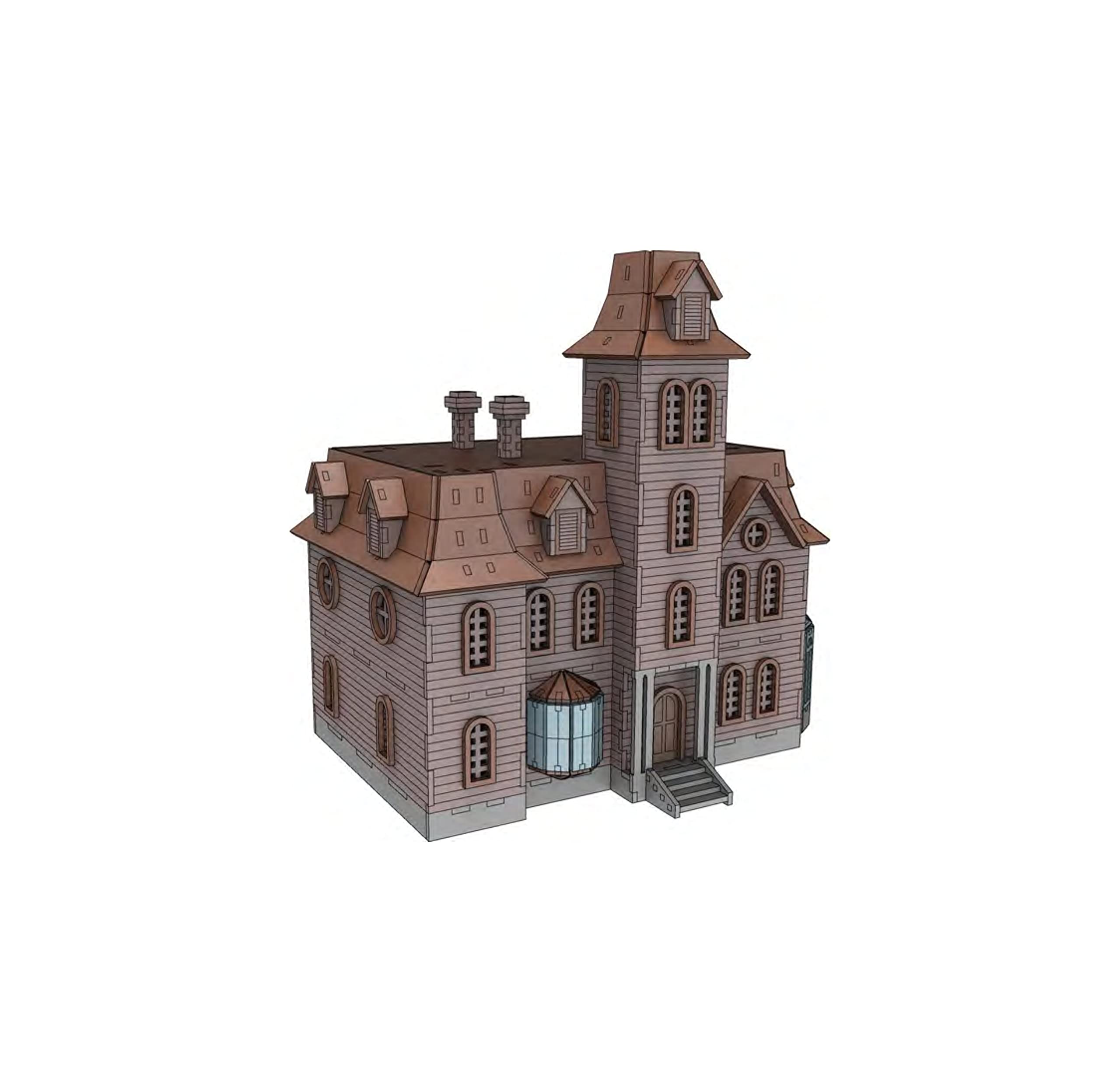 Bird’s Wood Shack Addams Family Wooden Model Kit – New Version 3D Wooden Model Assembled: 8.7" Wide x 10.9" Long x 12.5" High