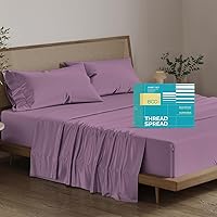 Vista 48 de Thread Spread - Juego de sábanas de 100% algodón egipcio con tejido de satén de 800 hilos de la colección Exotic Hotel, color blanco y marfil