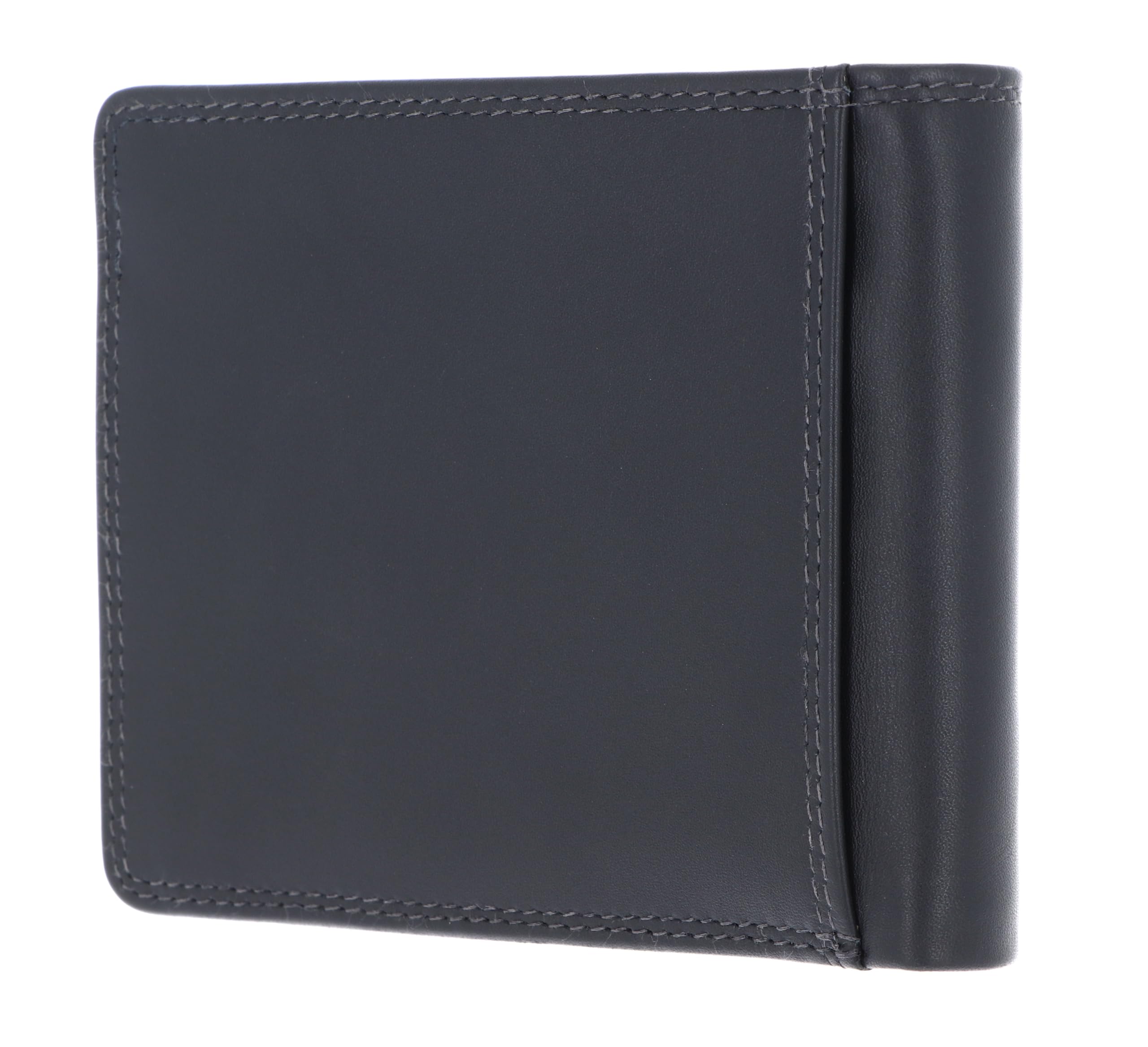 Golden Head Polo RFID Protect Billfold Coin Wallet with Zipped Pocket for Notes Black, niebieski morski, Einheitsgröße, Elegancki
