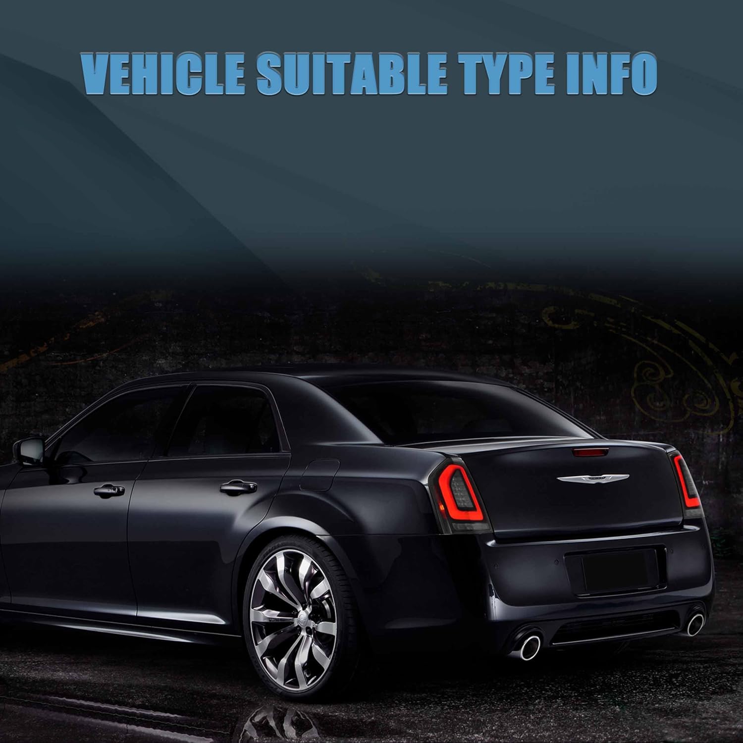VLAND Tail lights Fit for 2011-2014 2nd Gen Chrysler 300/Lancia Thema, Smoked