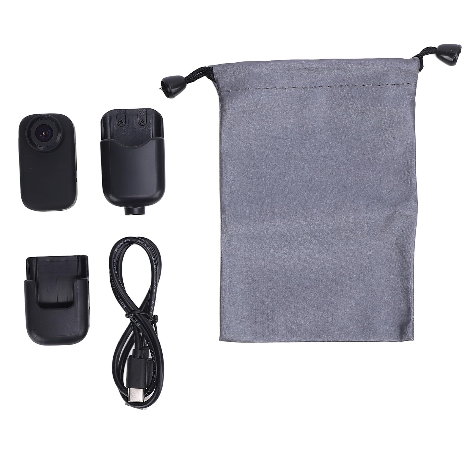 Caméra Corporelle Pour Animaux, Caméra Portable Résistante à l'Eau Pour Chiens et Chats, Caméra d'Action HD avec Câble USB pour Aventures en Plein Air, Monture Réglable pour Collie (Noire)