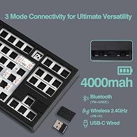 EPOMAKER Galaxy80 Wireless Mechanikus Gamer Billentyűzet Alumínium Gasket Hot-Swap Fekete 5