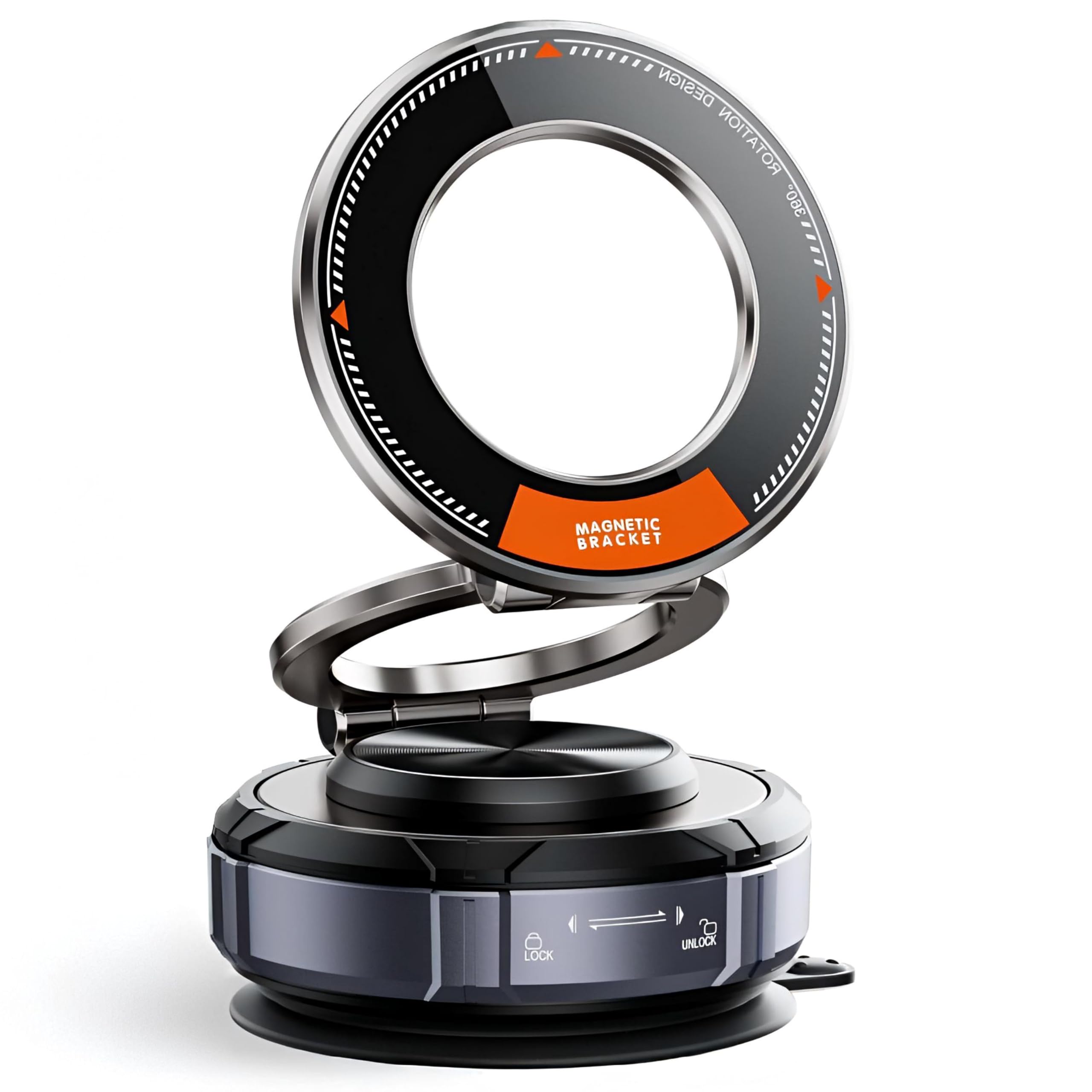 Car Holder Vacuum Magnetic Suction Cup Phone Holder 360 zinc Alloy Phone Mount Suitable for Apple and Android