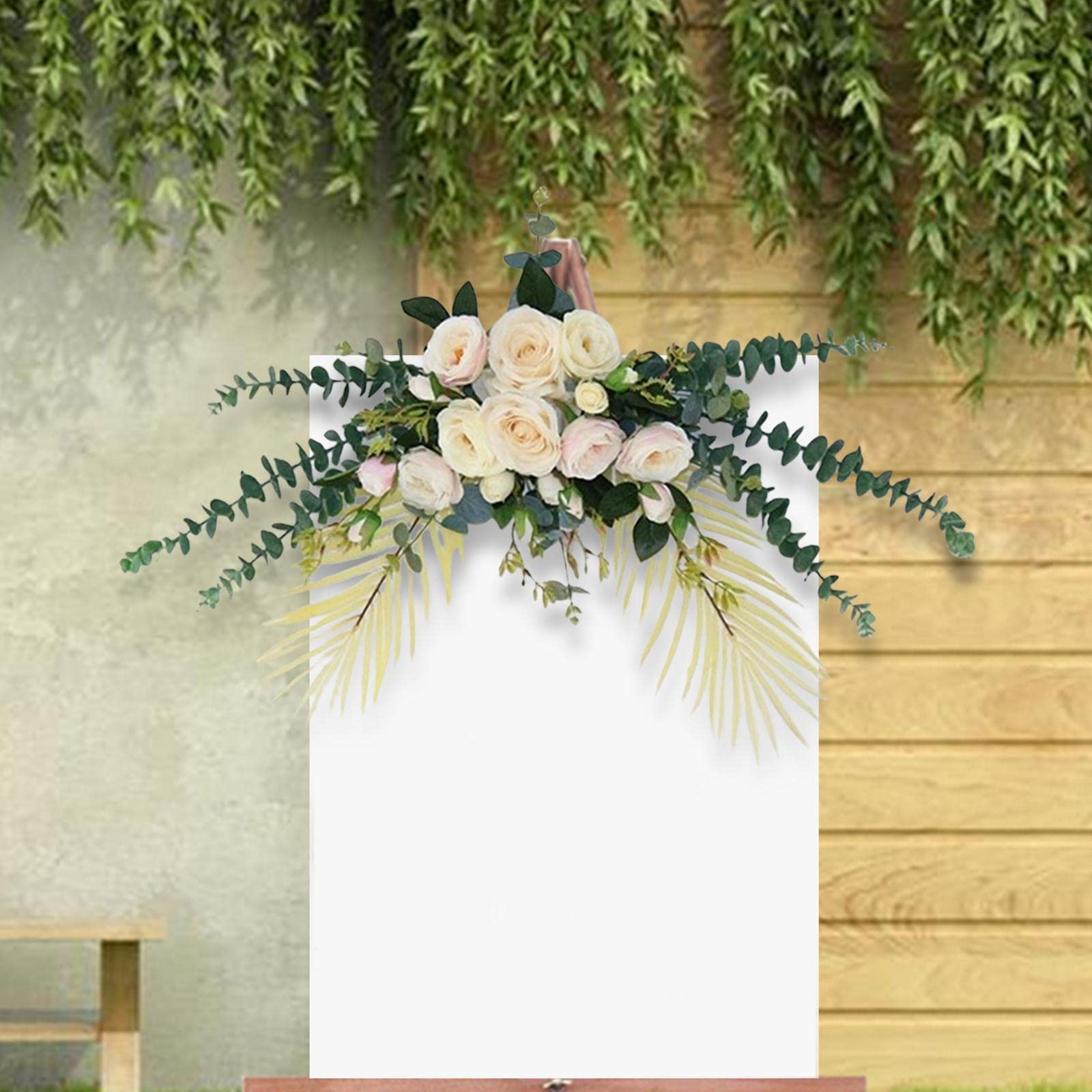 Kunstblumen Rückwand Dekoration Hängende Blütenarrangements Requisiten Handgefertigt Aus Seidenmaterial für Hochzeiten Feiern Fotohintergru, GELB