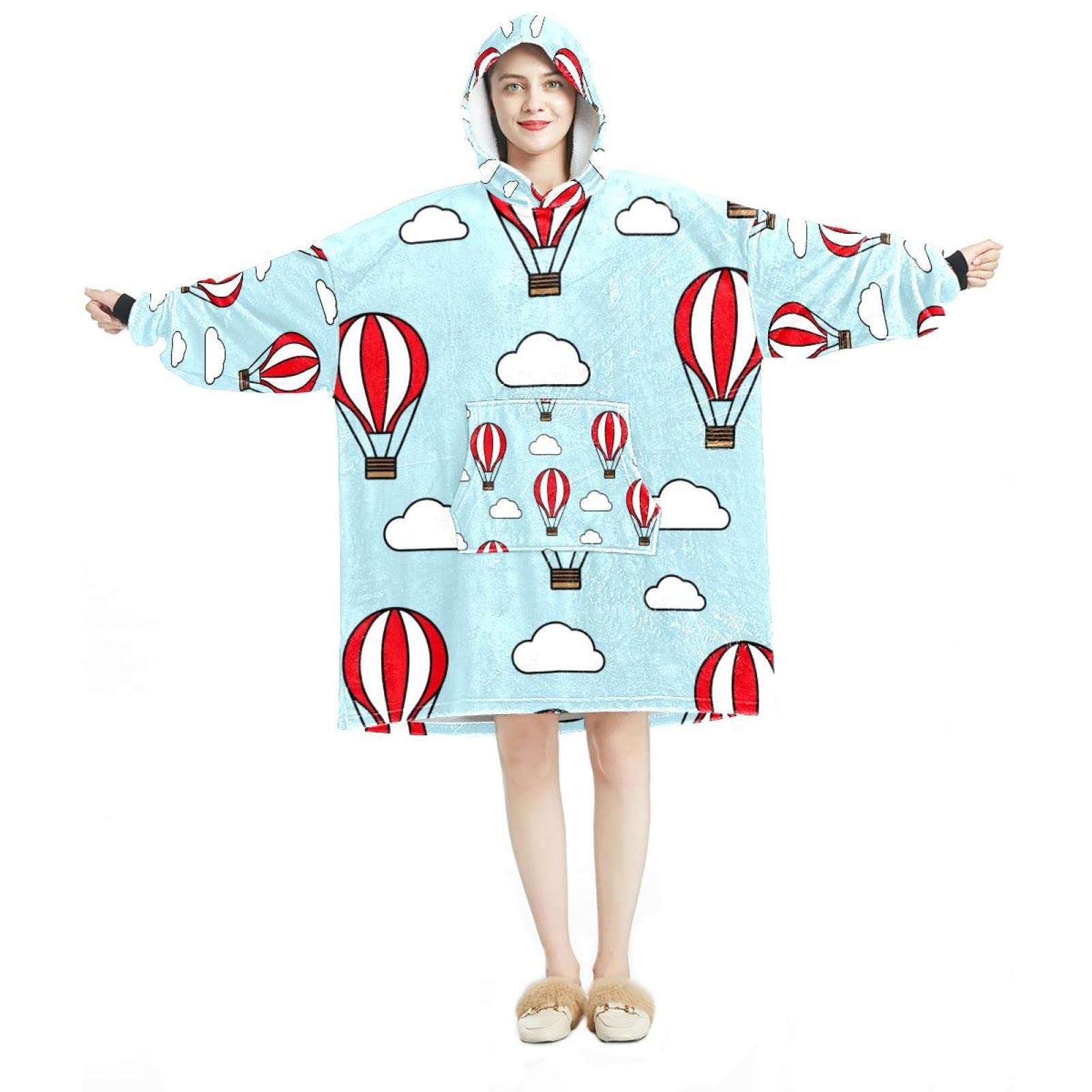 Sweat à capuche surdimensionné flanelle sherpa adulte homme femme
