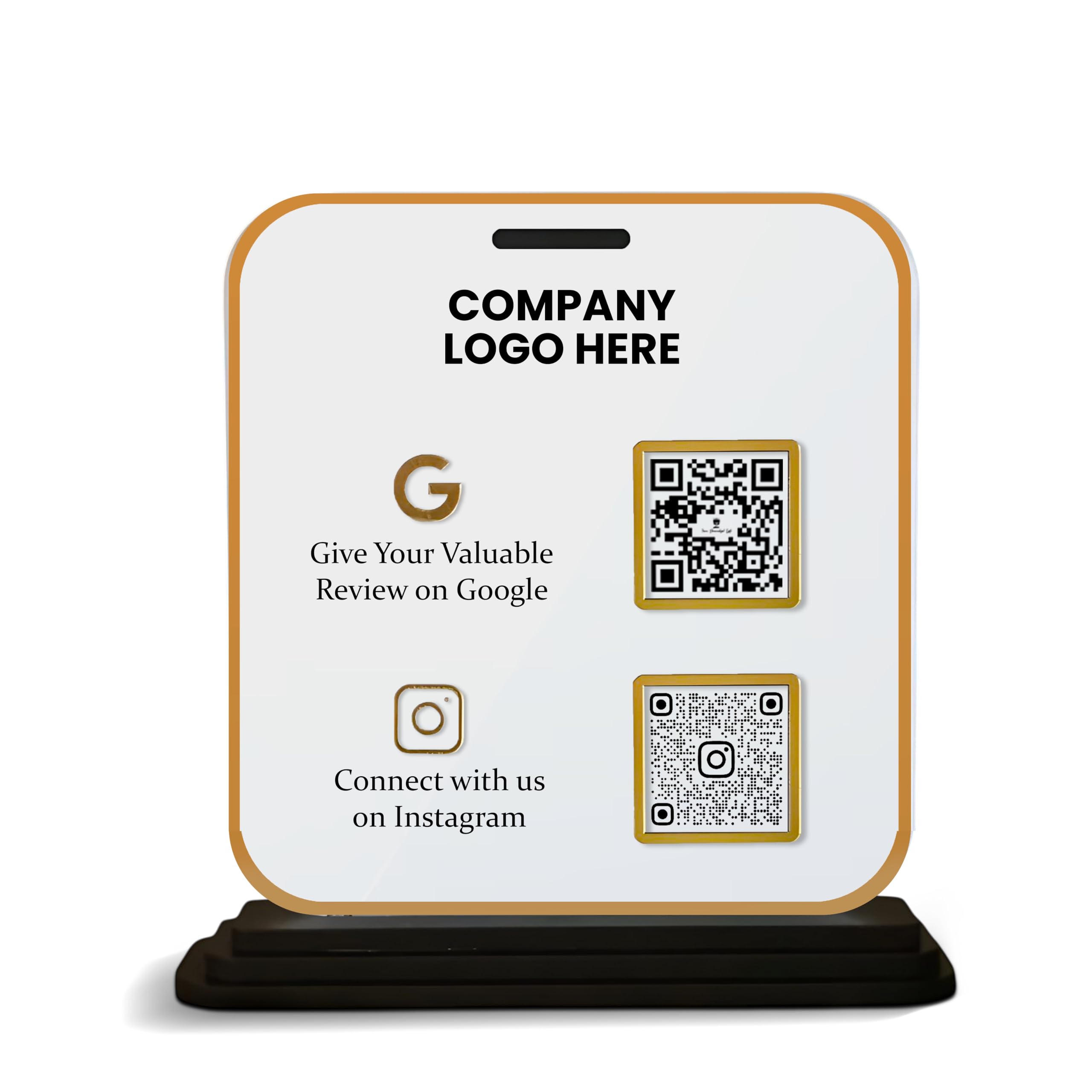 SAVRI Customized Acrylic Google Review & Instagram QR Code Stand 6x8 Inch (5mm Thick) | Personalized Transparent Table Top Display for Shop, Cafe & Business Counter-image-13