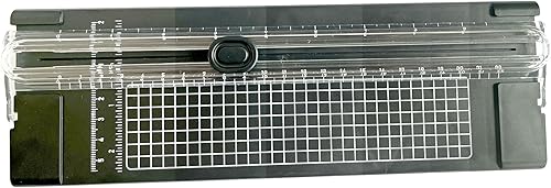 Cortador de papel negro A4 de 10.5 x 3.5 pulgadas para cortar papel, cupón, etiqueta, cartulina y álbumes de recortes, manualidades para oficina y