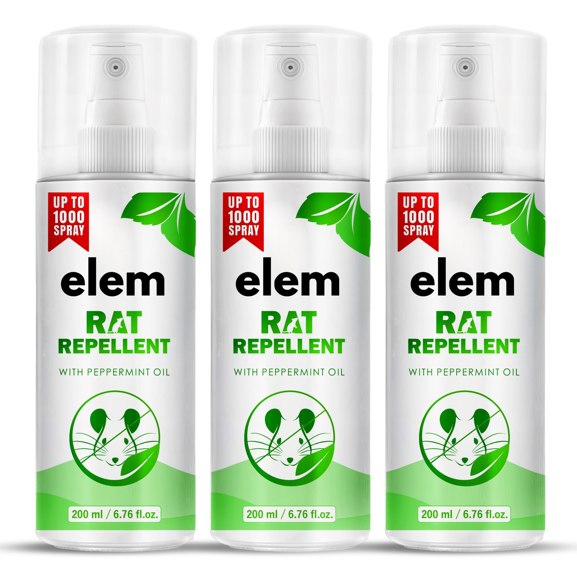 Elem Rat Repellent Spray For Home (600ML) | 100% Natural | Made Of Peppermint, Eucalyptus & Thyme Oils | Rat Repellent For Car | Keep Away Rats | Car Rat Protection |Safe For Kids & Adults | Pack Of 3 (B0D67668FL) Amazon Price History, Amazon Price Tracker