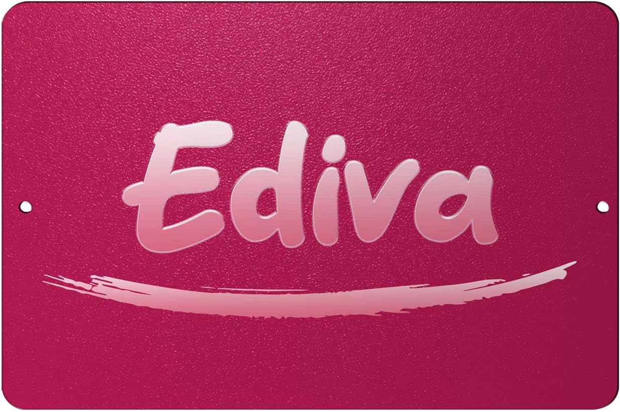 Makoroni - Ediva Female Name 8x12 inc Aluminum Decorative Wall Street Sign