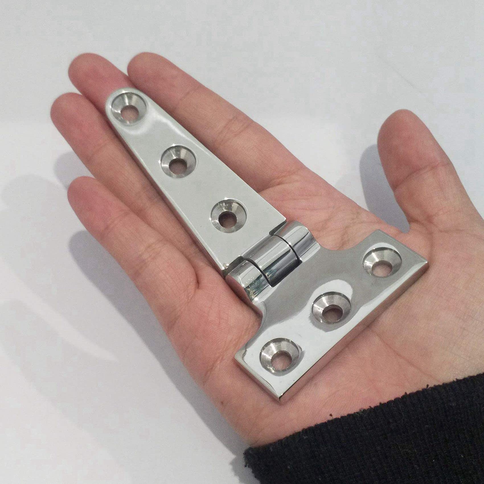 8 Stück robustes T-Scharnier 316 Edelstahl in Marinequalität, Guss-Scharnier, Tür-Luken-Scharnier,