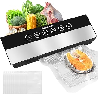 Vacuum Sealer Vacuum Sealer 6-in-1 with 50 Vacuum Bags, Food Vacuum Apparel, Food 8 x Fresh Longer Multifunctional Vacuum Appliance for Kitchen Food Storage