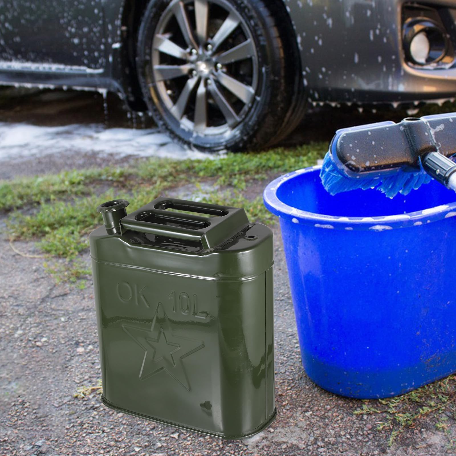 Tanque de Aceite Portátil 10l de Acero Reforzado para Gasolina