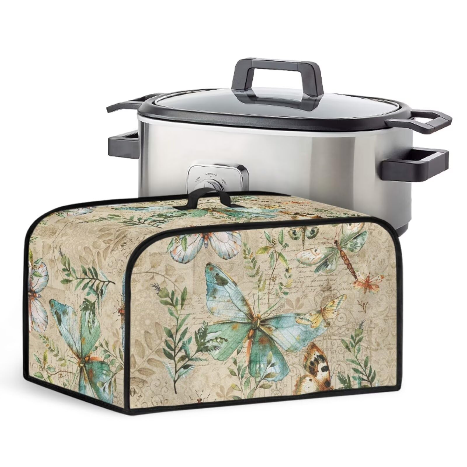 Slow Cooker Cover with Mesh Pocket Stain Resistant Pots Dust Cover with Top Handy Handle Keep Your Kitchen