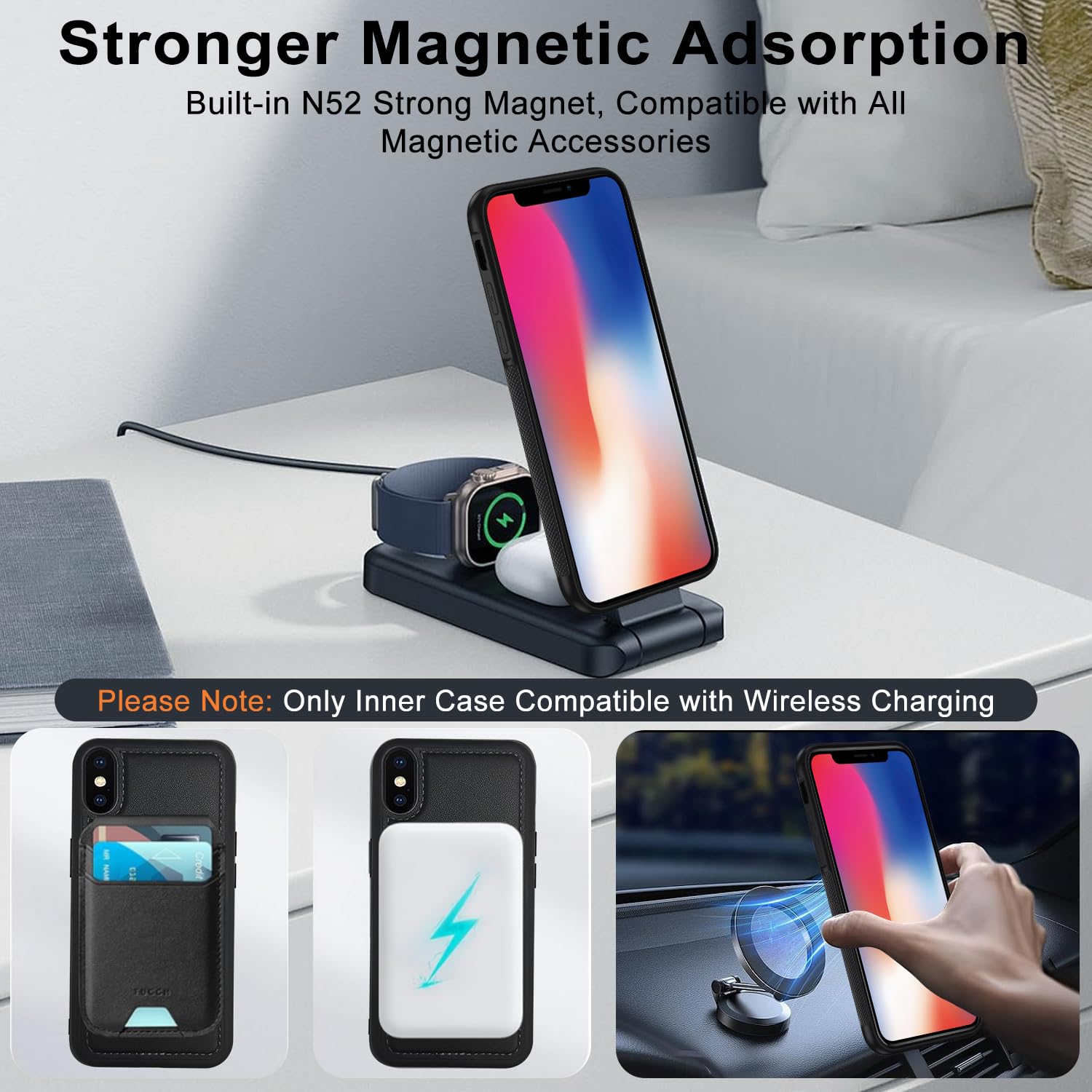 Apple Iphone X Custodia Portafoglio in Cover per Cellulari