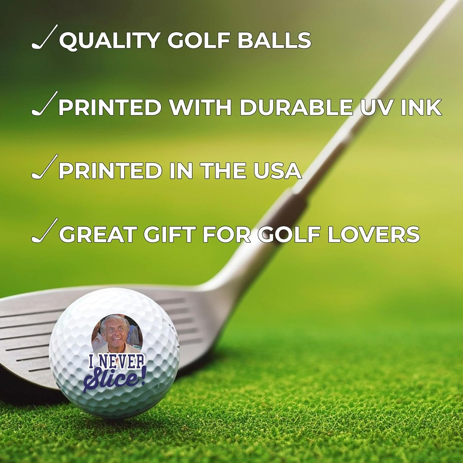 TeesAndTankYou I Never Slice Golf Ball - Novelty Gift for Men Golfers and Dad