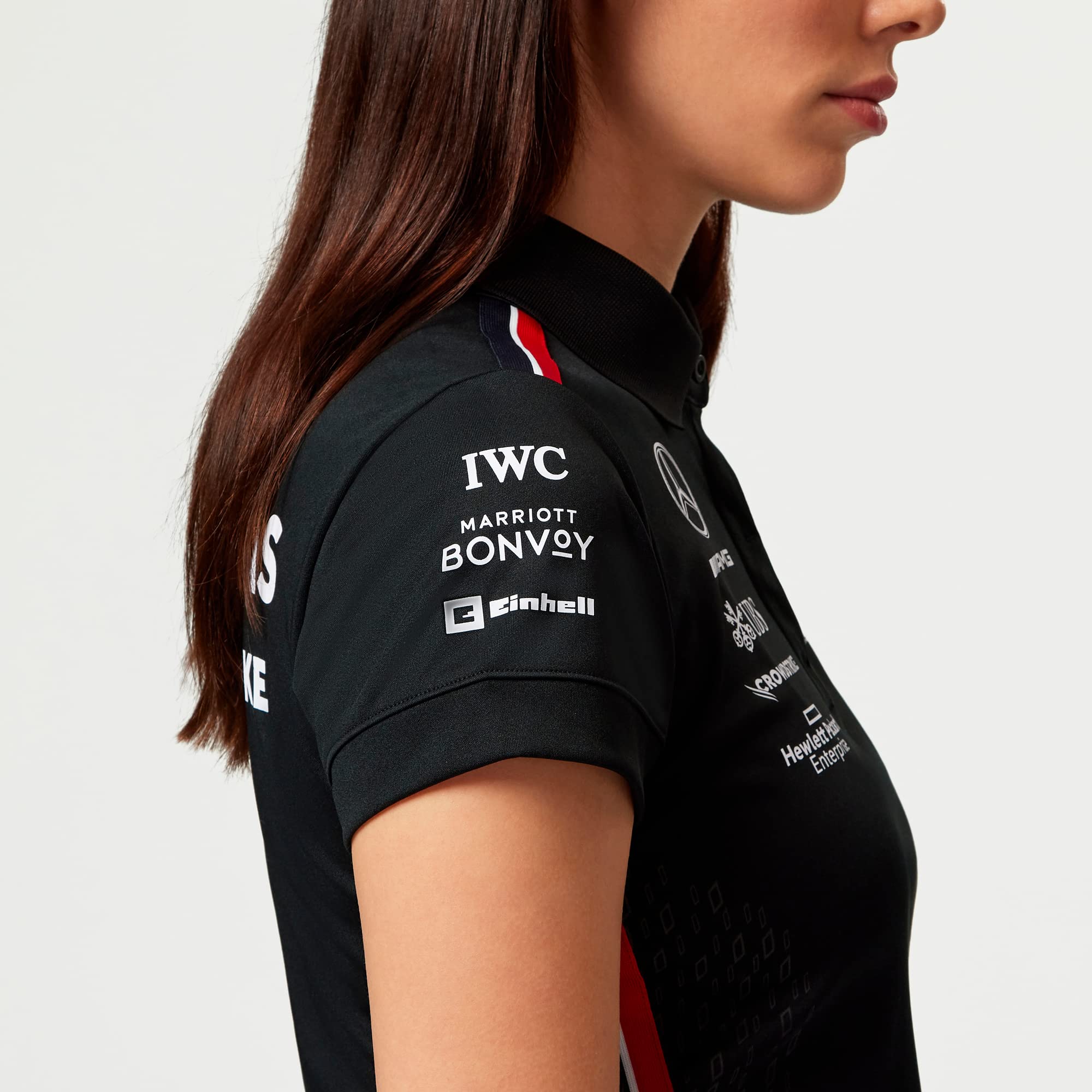 Mercedes AMG Petronas Formula One Team - Polo del Equipo para Mujer 2023 - Negro - Talla: M