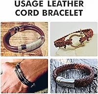 Vista 4 de Cordón de cuero para hacer joyas, cordón redondo de 2 mm, cuerda de 27 yardas utilizada para manualidades, cuerda para collar, trenzado - Negro