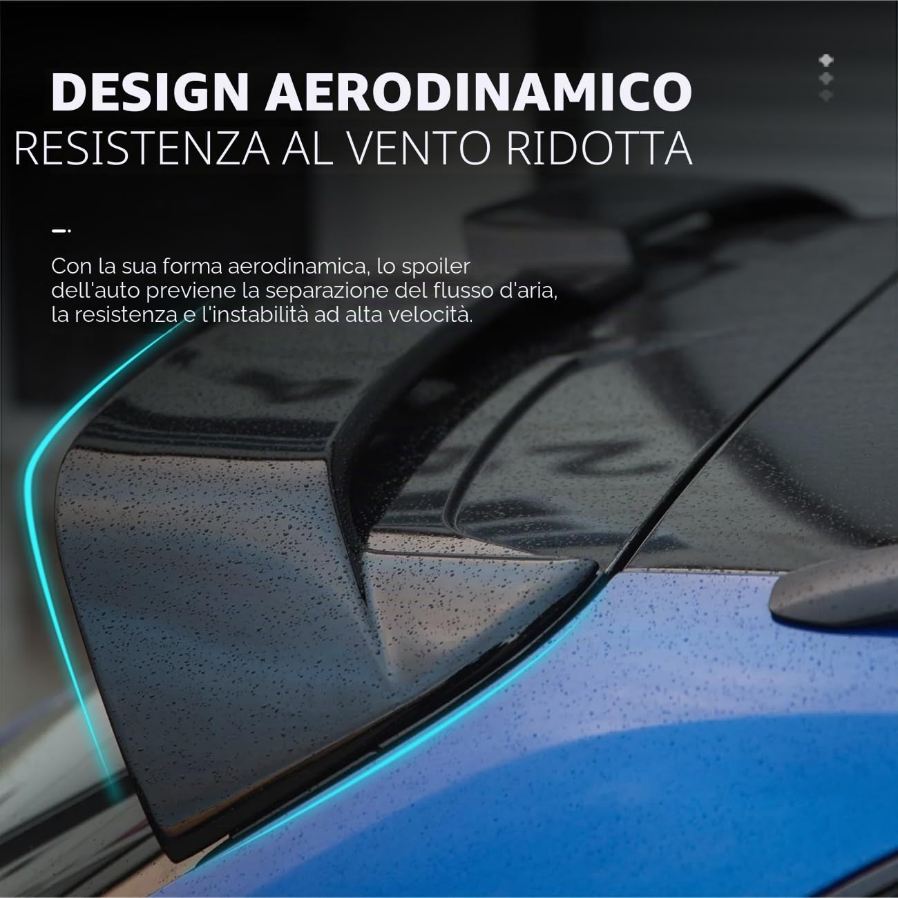Alettone posteriore compatibile per Audi A3 S3 RS3 8V Sportback 5 porte 2013-2020 Lip Splitter per tetto posteriore Alettone per bagagliaio (nero lucido)