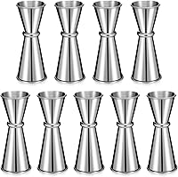 Vista 7 de Jigger de 9 piezas para cóctel de bartending de 2 onzas, 1 oz, taza medidora de vidrio de acero inoxidable 304, vaso de medición de tiro doble Negro
