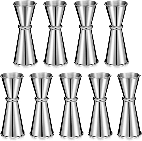 Miniatura 7 de Jigger de 9 piezas para cóctel de bartending de 2 onzas, 1 oz, taza medidora de vidrio de acero inoxidable 304, vaso de medición de tiro doble Negro