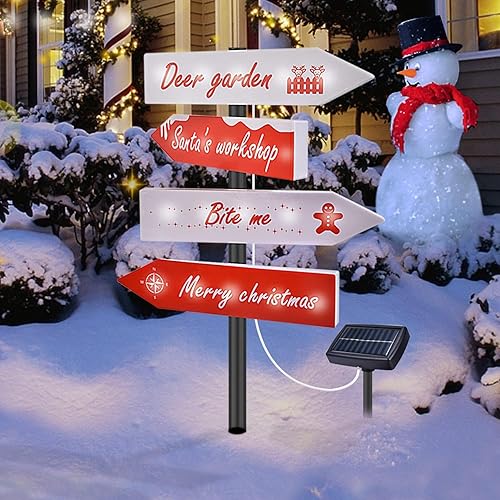 Luces solares de Navidad para caminos al aire libre, 32 luces LED de Navidad para decoración al aire libre, luces de estacas de Papá Noel, ciervo,