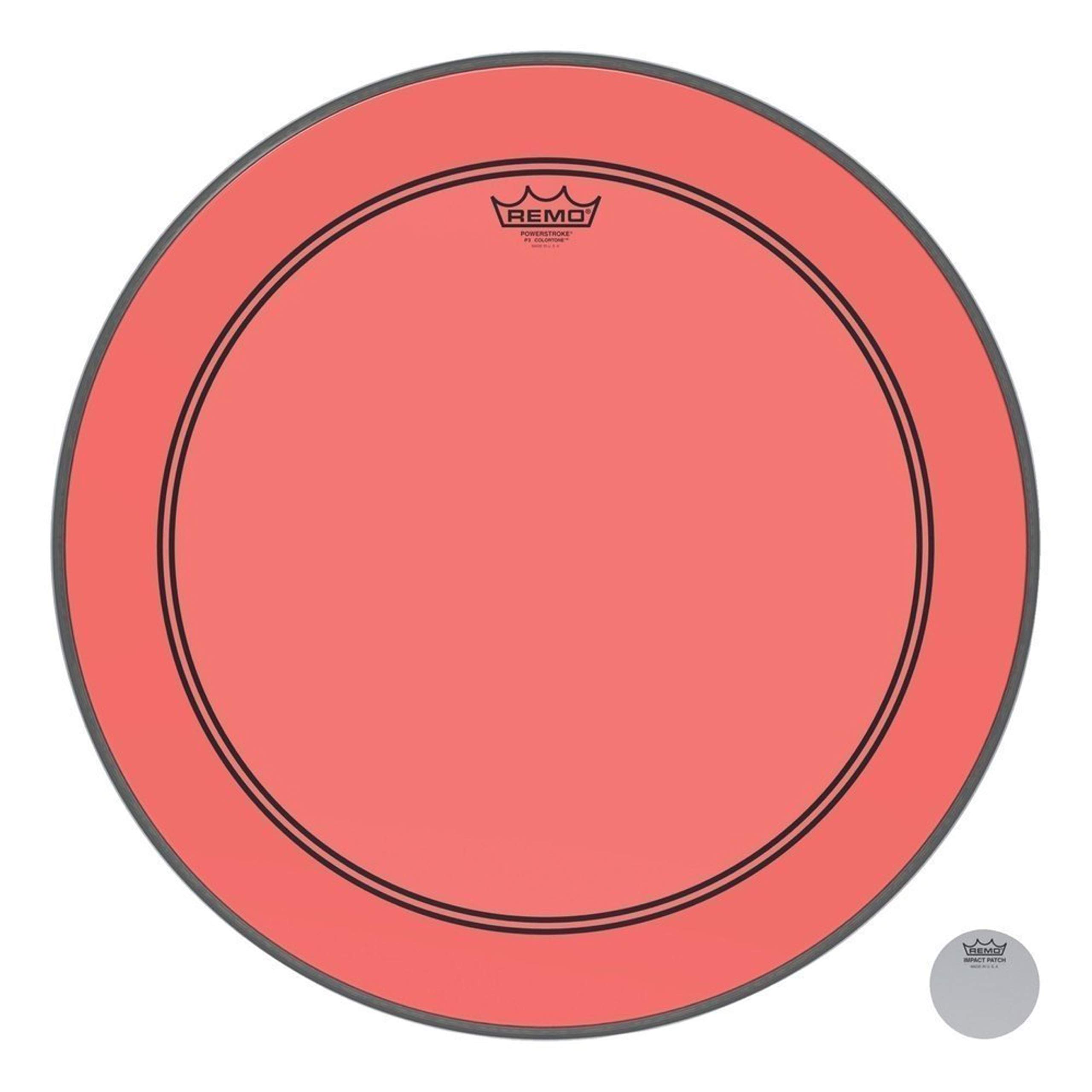 Remo Schlagzeugfell Colortone Powerstroke 3 Clear Rot – 20″ – P3-1320-CT-RD