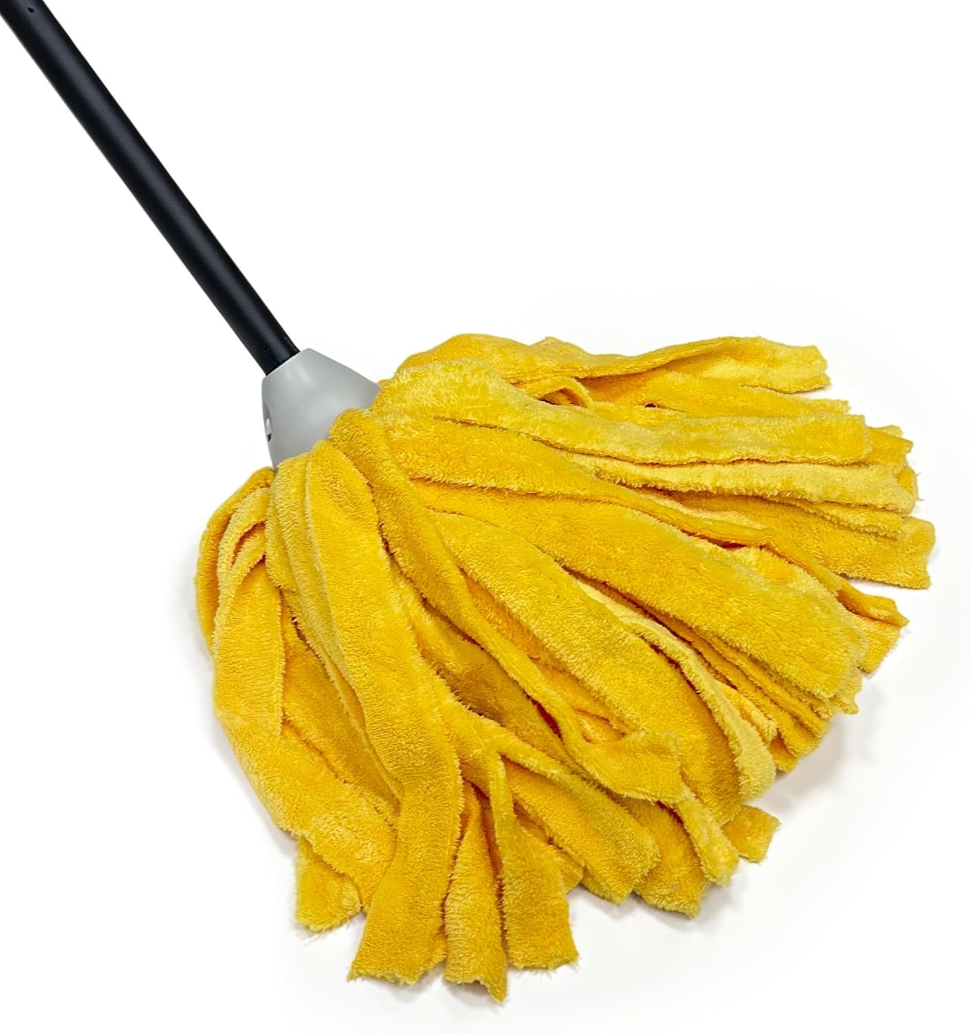 Indoor Cotton Mops for Floor Cleaning, Cleaning Mops for Tiles and Hardwood Floor, Household Mop for Kitchen, Bathroom, Garage, Tile & Hardwood Floors,53" Long Handle Cloth Mop（Yellow）