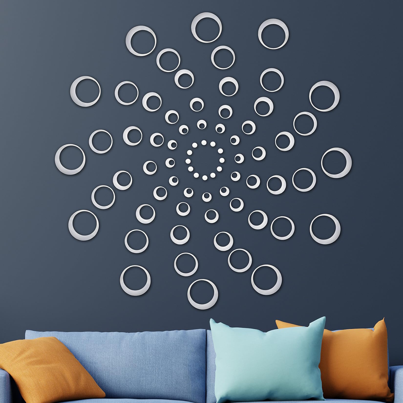 Autocollants muraux ronds amovibles pour relooker un mur blanc sans percer