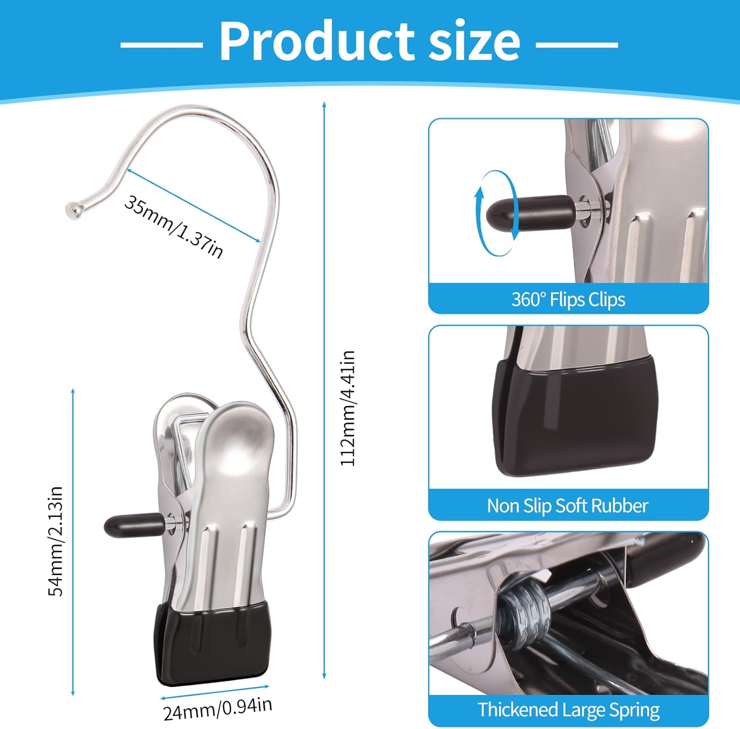 Heavy Hanr Clips for Closet, Laundry Hooks Hanging Clips with,