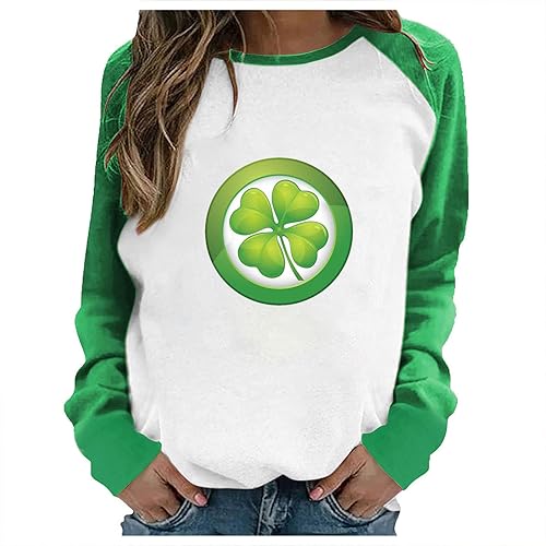 Cute Summer Tops for Women Womens Casual St. Patrick's Day Printed Tops Long Sleeve Classic Fit Tunics