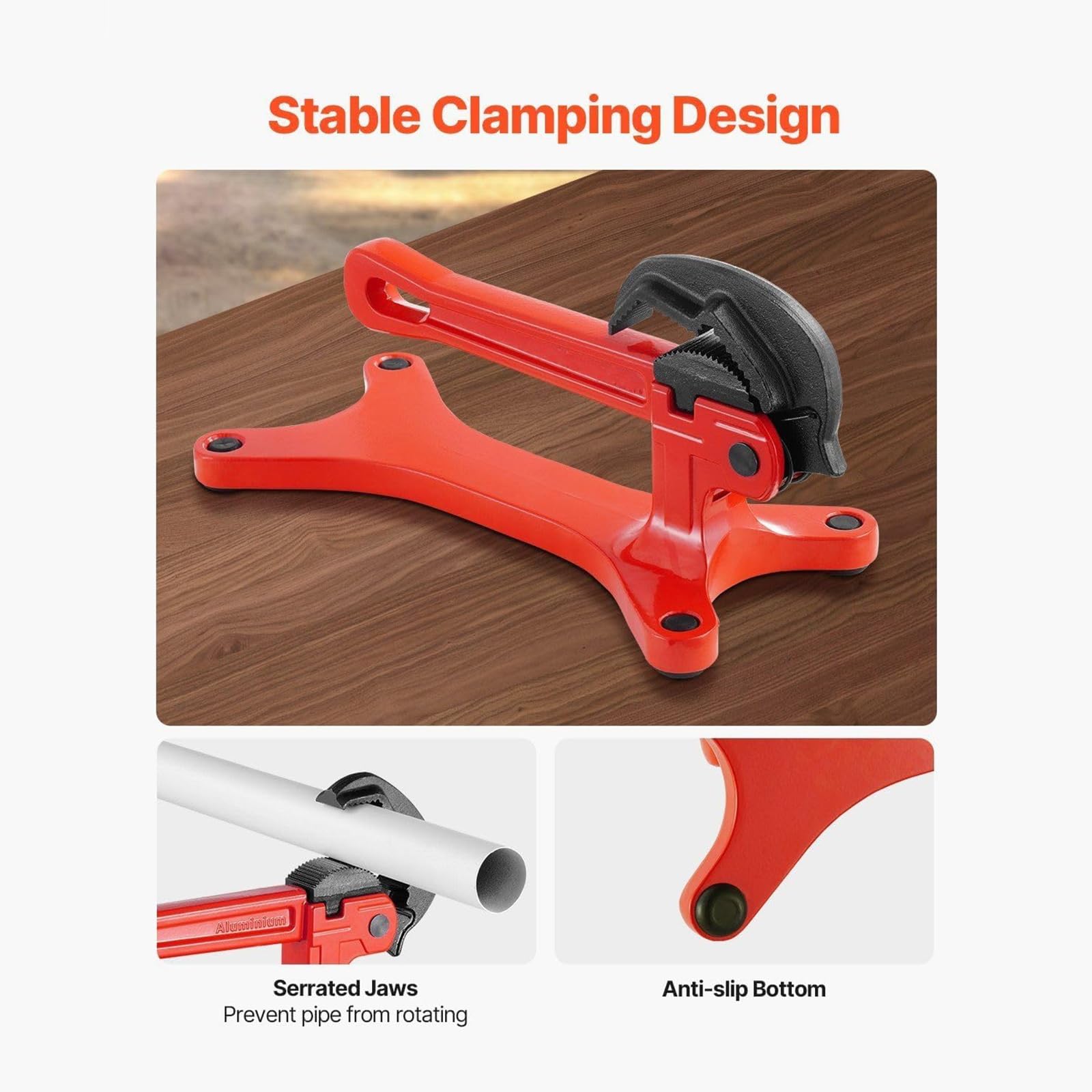 Morsa per Tubi Portatile Versatile – Morsetto Antiscivolo Autobloccante a Molla per Tubi 1/8"-1-1/2" | Acciaio-Alluminio, Tubi-DIY, Compatto