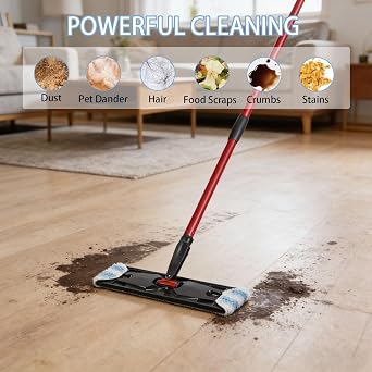 Pack of 6 Replacement Mop Pads Compatible with Vileda H2PrO Floor Mop System, Microfibre Washable Pads for Hard Floor Cleaning and Pet Hair Removal