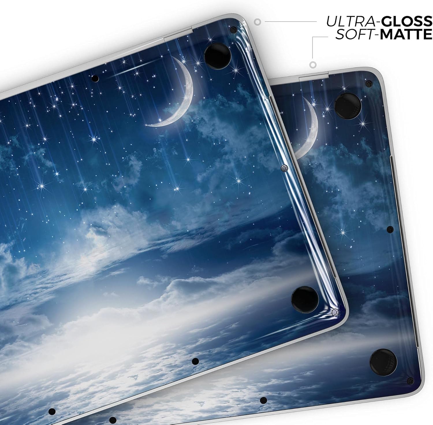 DesignSkinz - Compatible with MacBook Pro 15" Retina (A1398) - Skin Decal Protective Scratch Resistant Vinyl Wrap - Vivid Blue Falling Stars in The Night Sky