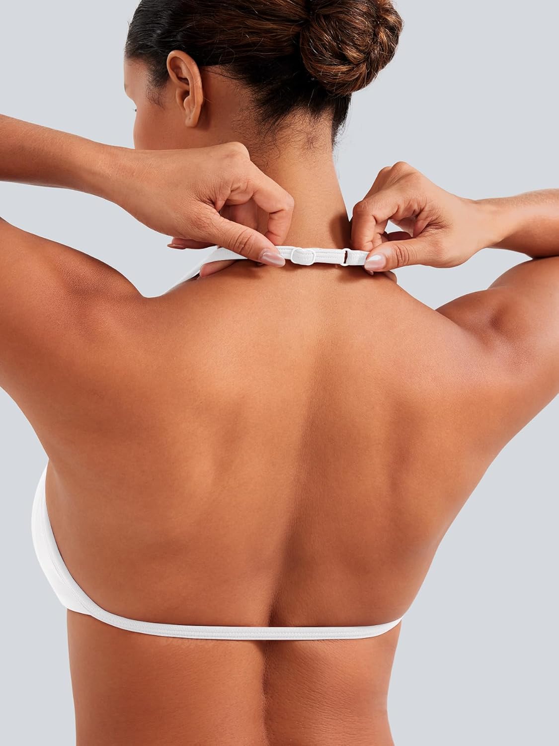 VOYJOY Impact Strappy Sports Bra Adjustable Padded Workout Gym Yoga Bra Crop Top for Women - Image 2