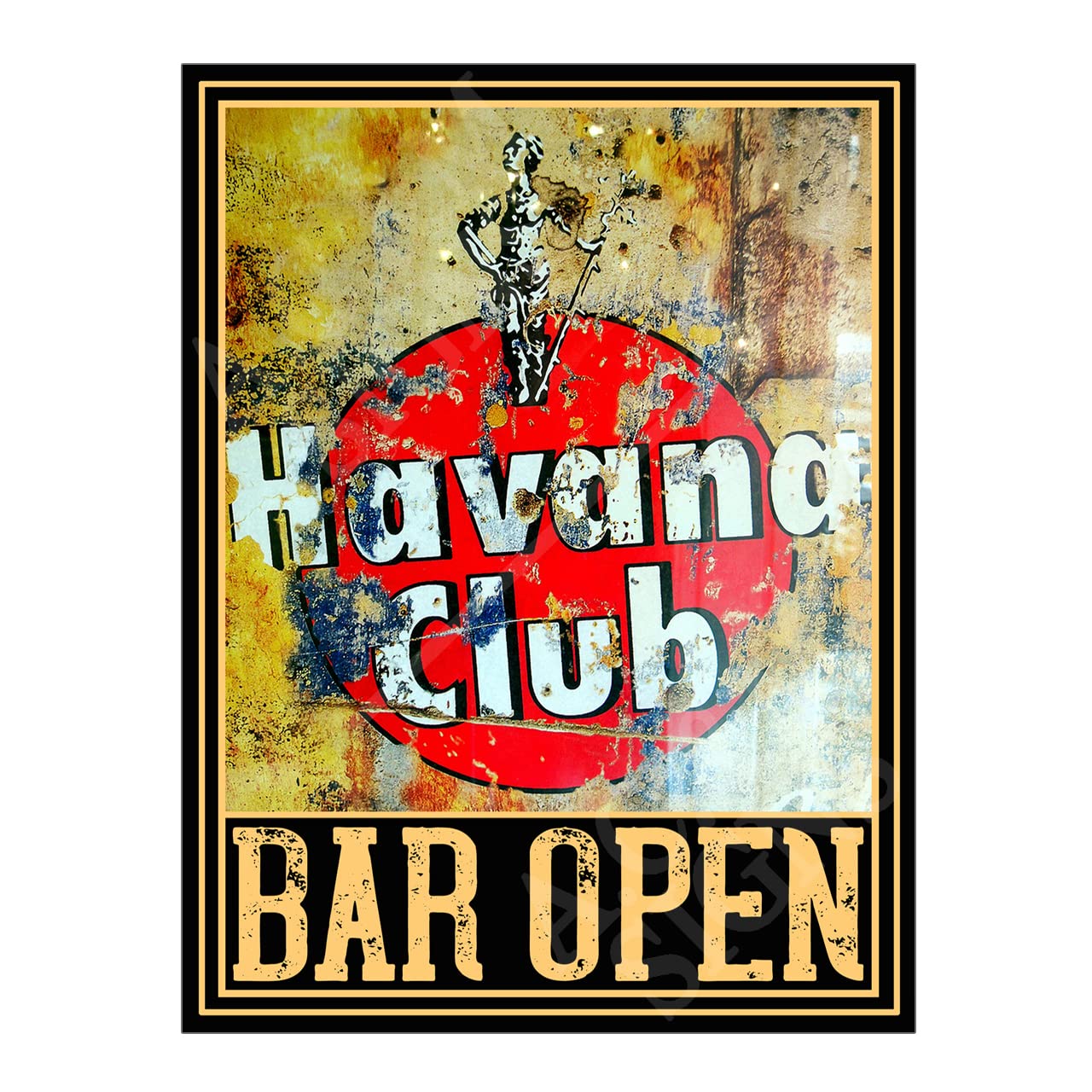 Metal Sign Plaque Havana Club Bar Open Beer Pub, 8x6in Ref13080